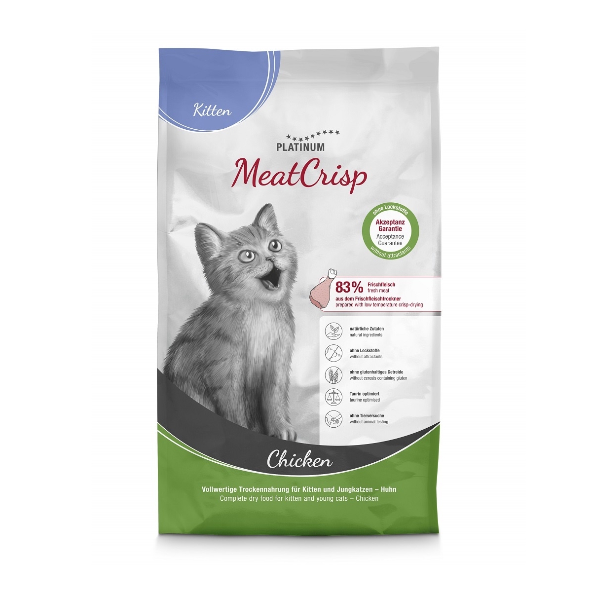 Platinum MeatCrisp kuivtoit kassipojale kanaga, 1,5 kg - Tootepilt