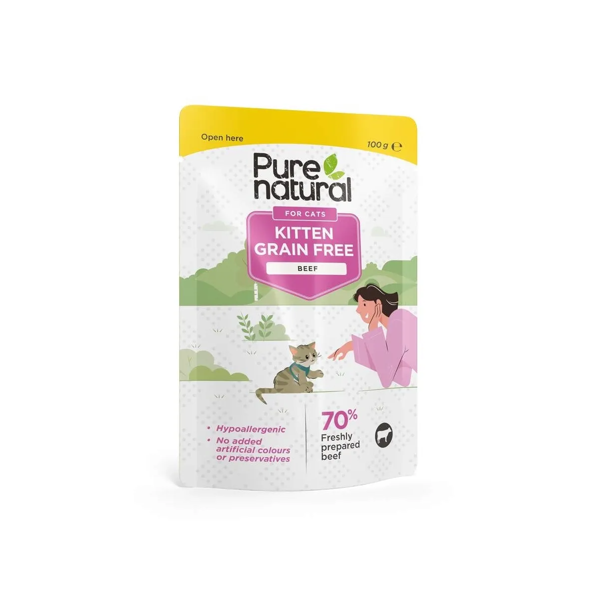 Purenatural kassipoja einekotike, veis, teraviljavaba, 100 g - Tootepilt