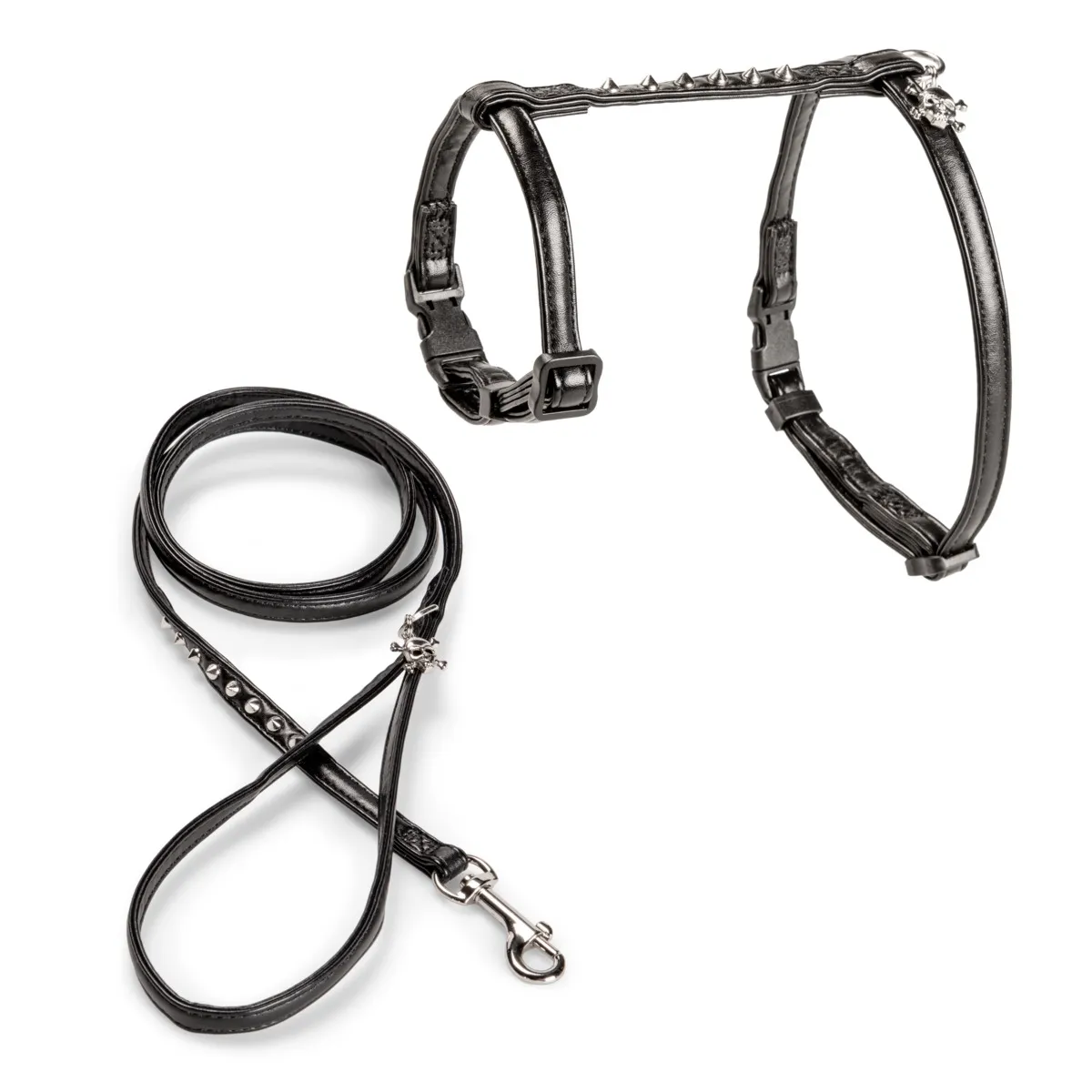 Basic kassi traksid ja jalutusrihm Rebel, M/L, must - Tootepilt