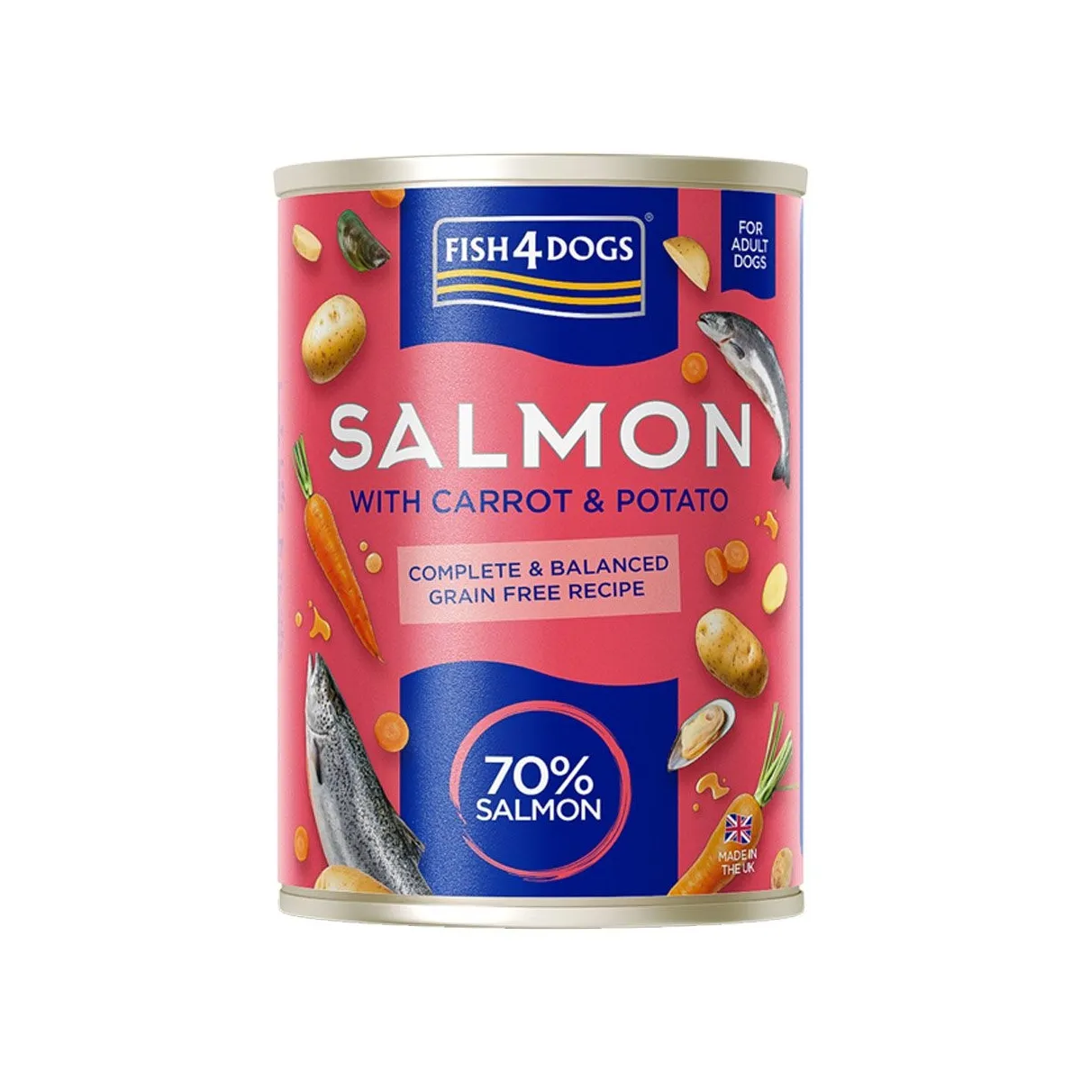 Fish4Dogs konserv koertele vlõhe/porgand/kartul 395g - Tootepilt