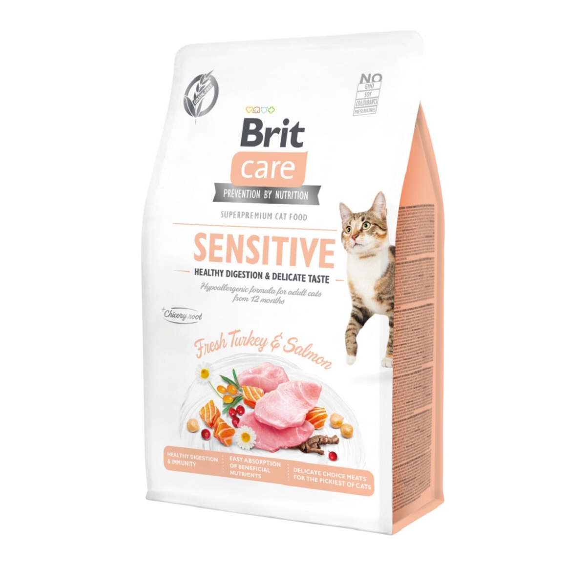 Brit Care Sensitive Healthy Digestion & Delicate kassi kuivtoit, 400 g - Tootepilt