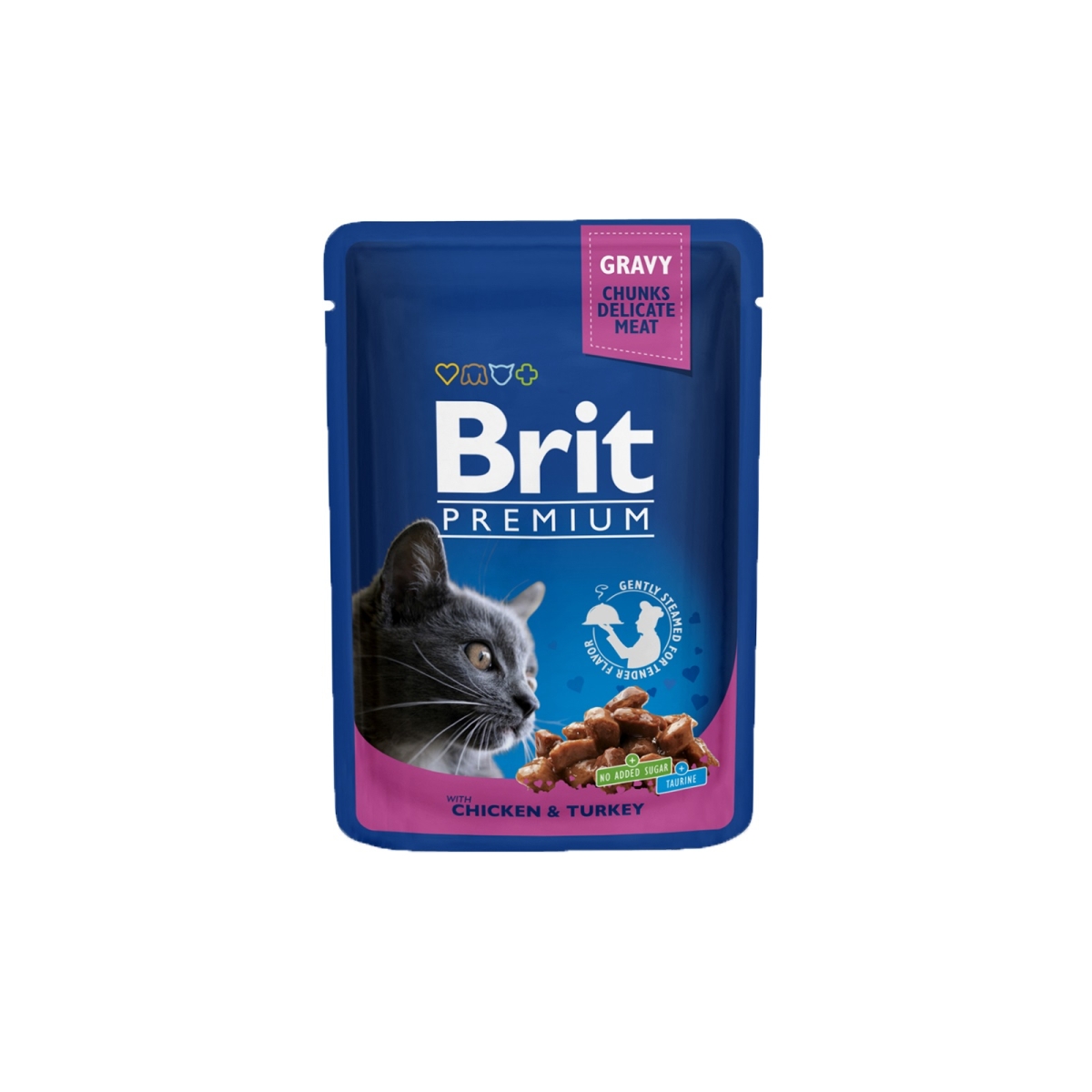 Brit Premium einekotike kassidele, kana ja kalkuniga 100 g - Tootepilt