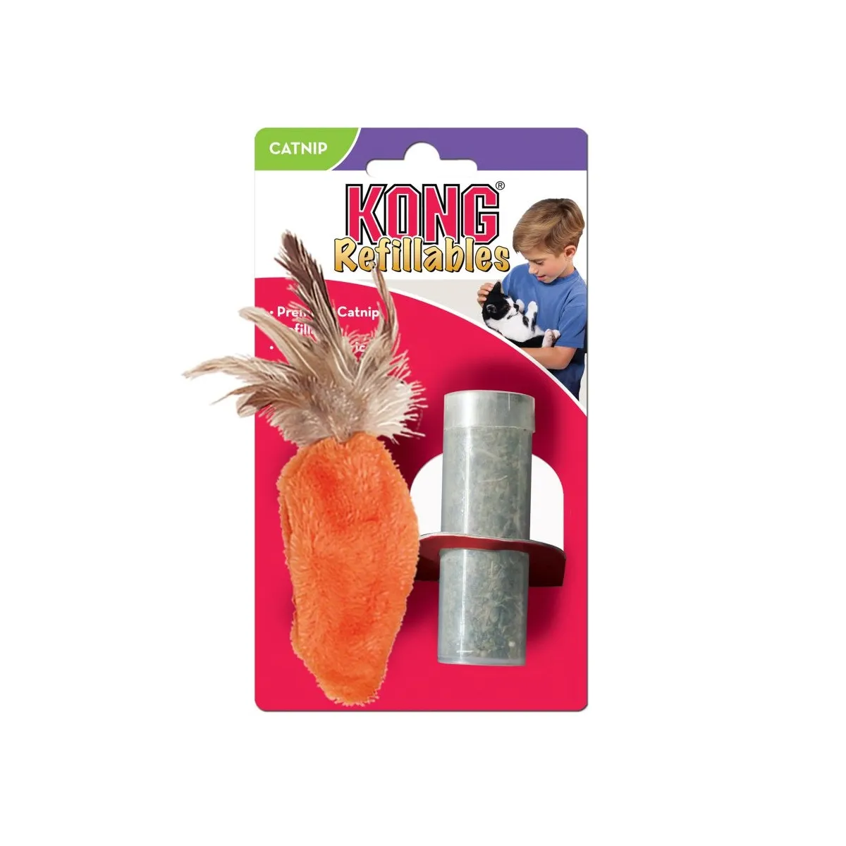 KONG Refillables Feather Top Carrot mänguasi kassidele - Tootepilt