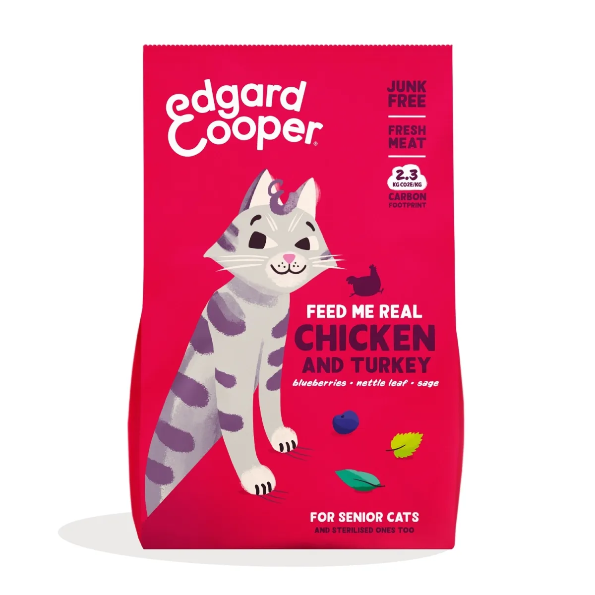 Edgard Cooper kuivtoit eakale kassile kana ja kalkuniga 2 kg - Tootepilt 1