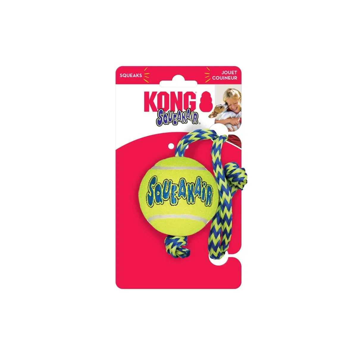 KONG Squeakair Ball tennisepall nööriga, 6 cm - Tootepilt