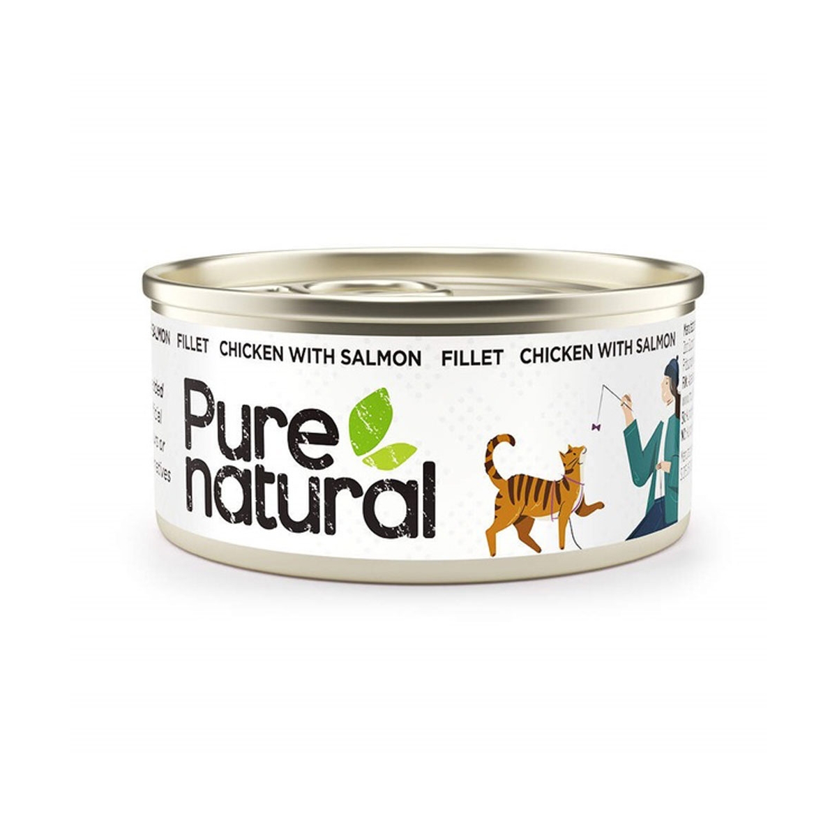 Purenatural kassikonserv, kana/lõhe, 70 g - Tootepilt