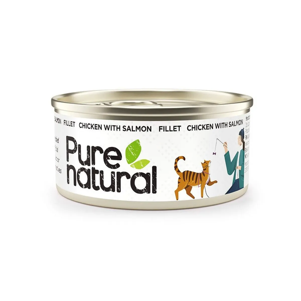 Purenatural kassikonserv, kana/lõhe, 70 g - Tootepilt