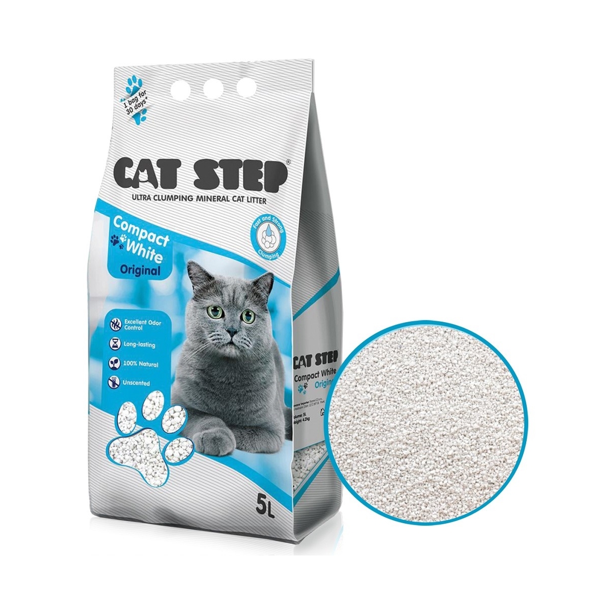 Cat Step Compact White Original kassiliiv, 5 L - Tootepilt