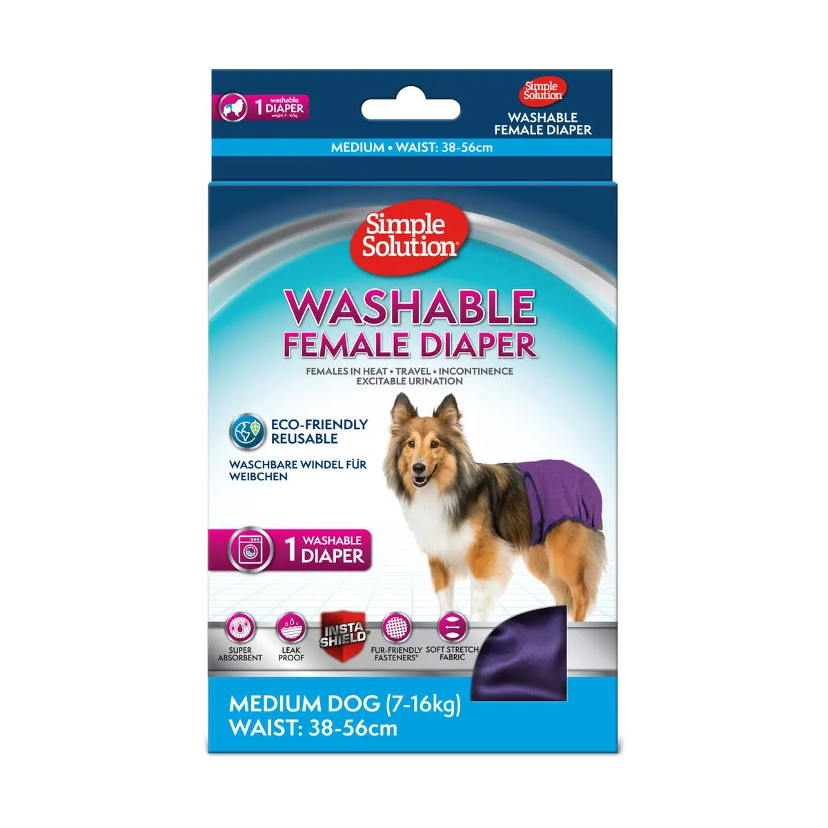 Simple Solution pestav mähe emasele koerale, M, lilla - Tootepilt
