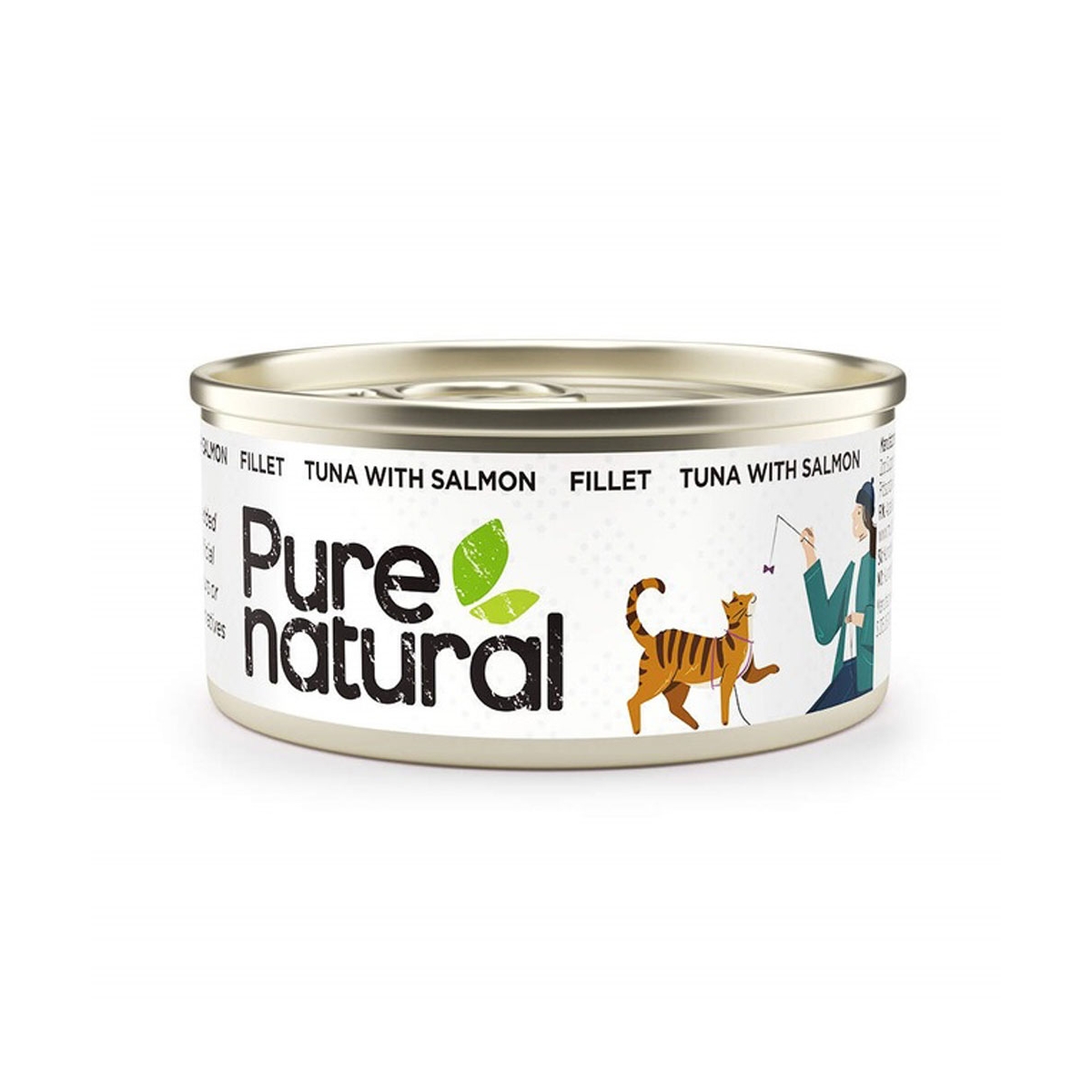 Purenatural kassikonserv, tuunikala/lõhe, 70 g - Tootepilt