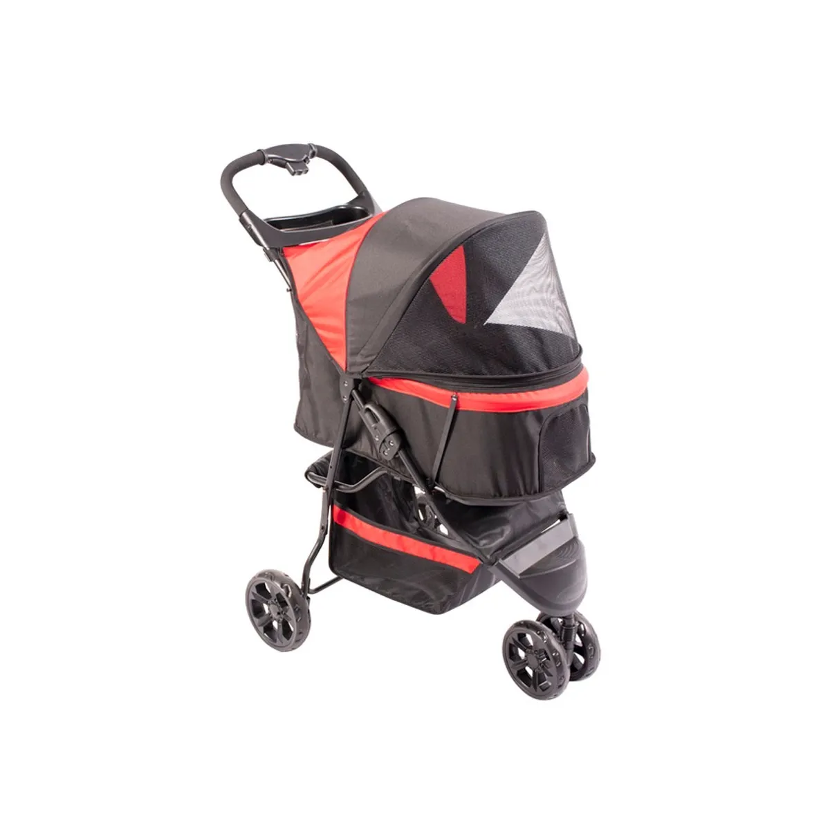 Duvoplus Buggy jalutuskäru 3-rattaga, must/punane - Tootepilt