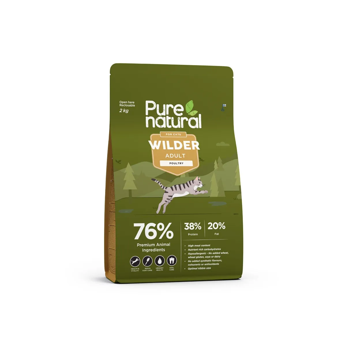 Purenatural Wilder kassi kuivtoit, linnuliha, 2 kg - Tootepilt