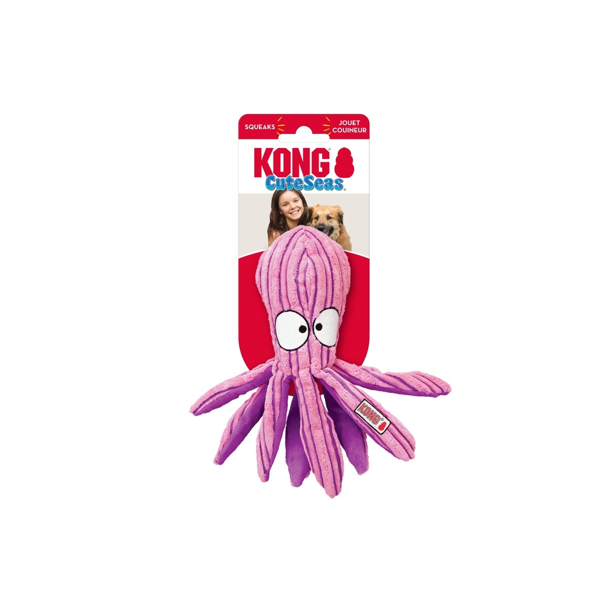 Kong Cuteseas Kaheksajalg, koera mänguasi, S, roosa