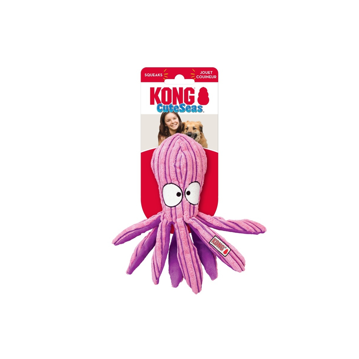 KONG Cuteseas Kaheksajalg, koera mänguasi, S, roosa - Tootepilt 1