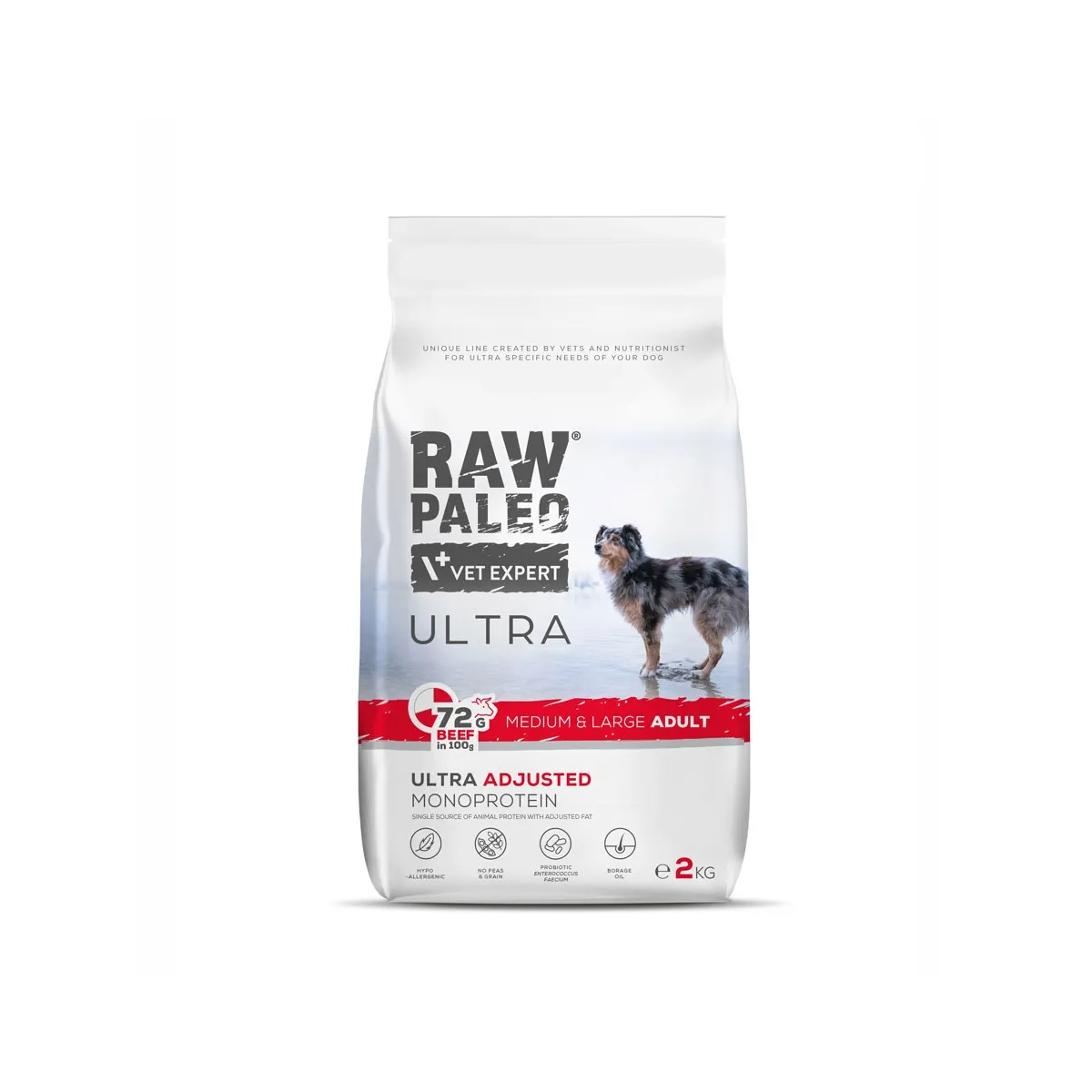 RAW PALEO KOERA TÄISSÖÖT ULTRA KESK./SUUR TÕUG VEIS 2KG - Tootepilt