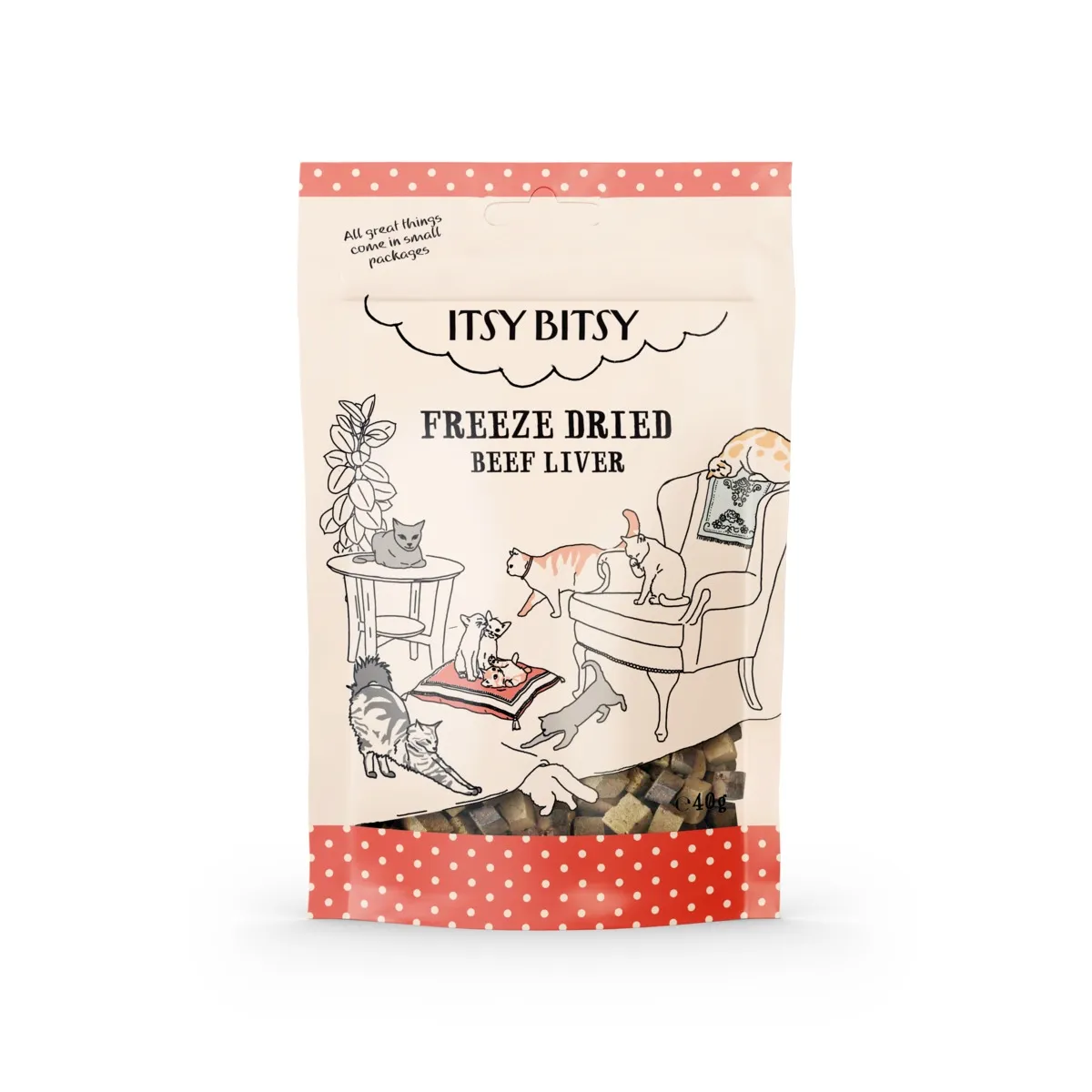ItsyBitsy külmkuivatatud maius kassile, veisemaks, 40 g - Tootepilt