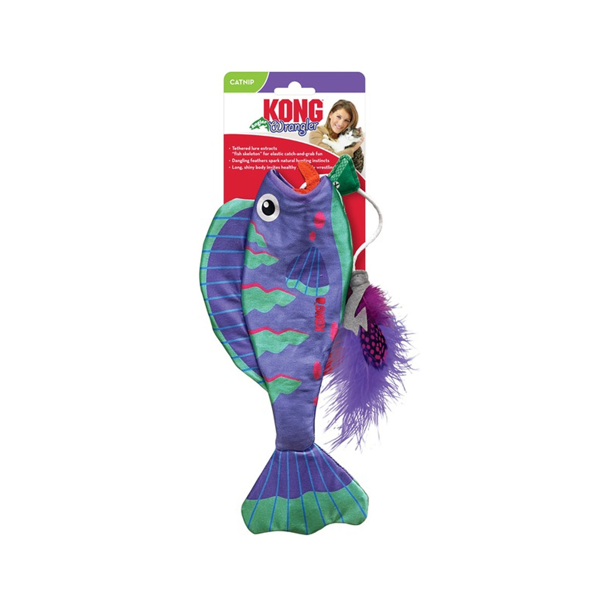 KONG Wrangler Angler Fish kassi mänguasi, valik. - Tootepilt 1