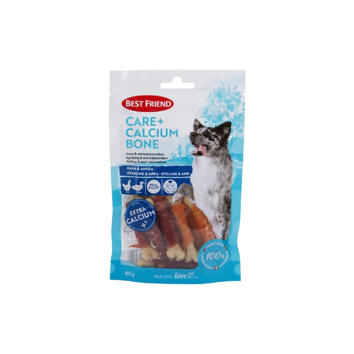 Best Friend kana/pardiga koeramaius kaltsiumiga 80 g - Tootepilt