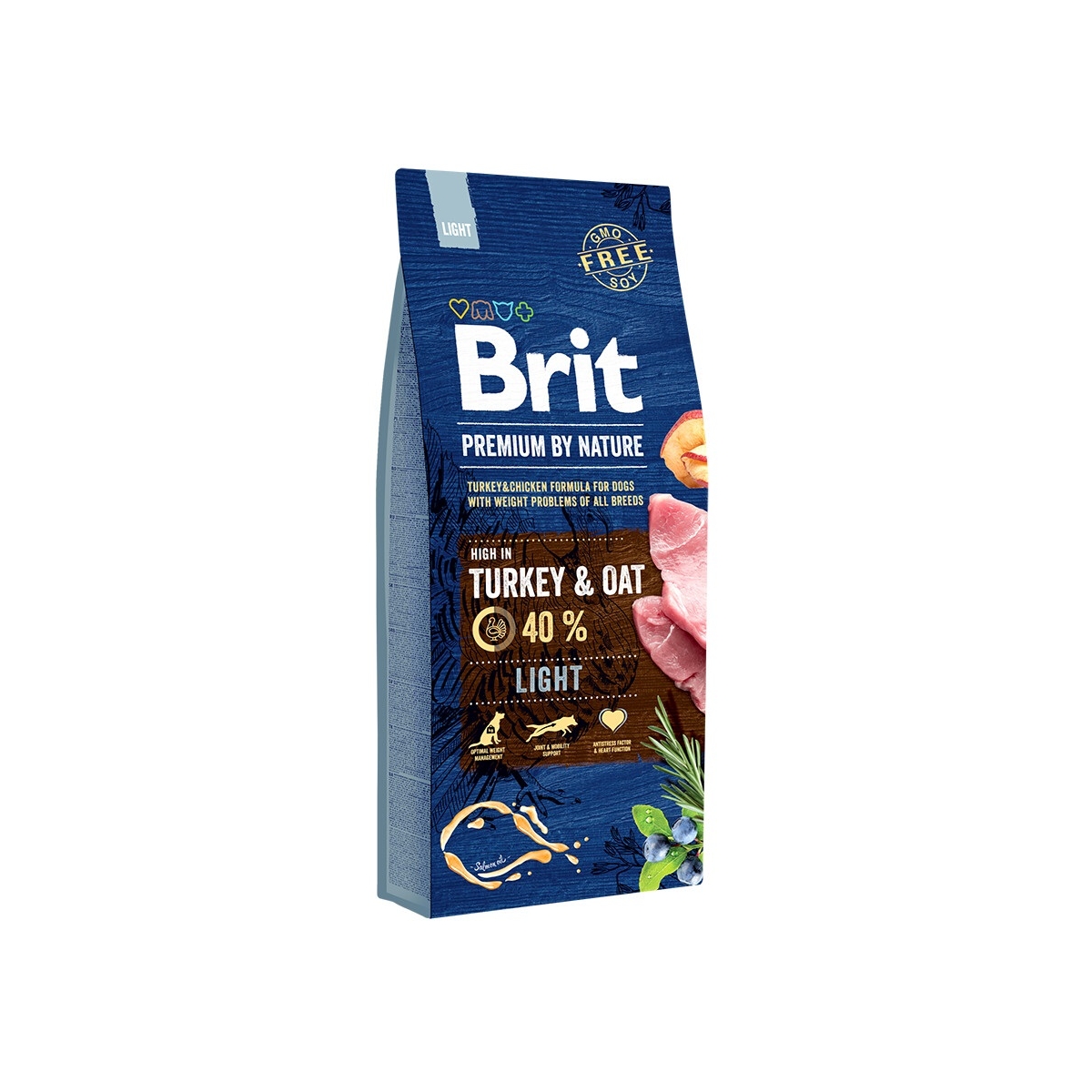 Brit Premium Light koera kuivtoit, kalkun/kaer, 15 kg - Tootepilt
