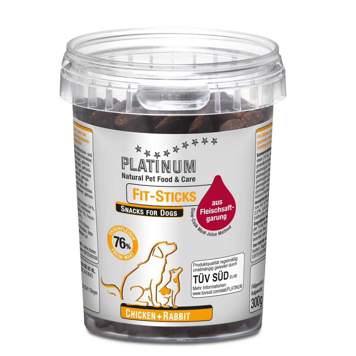 Platinum Fit Sticks koeramaiused kana- ja jäneselihaga, 300 g