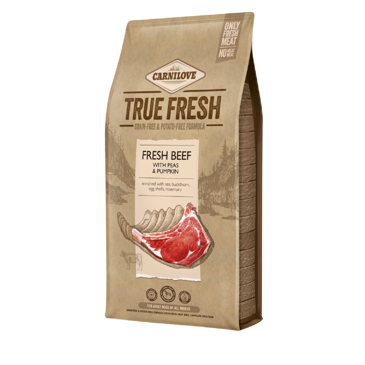 Carnilove True Fresh koera kuivtoit, veis, 11,4 kg - Tootepilt