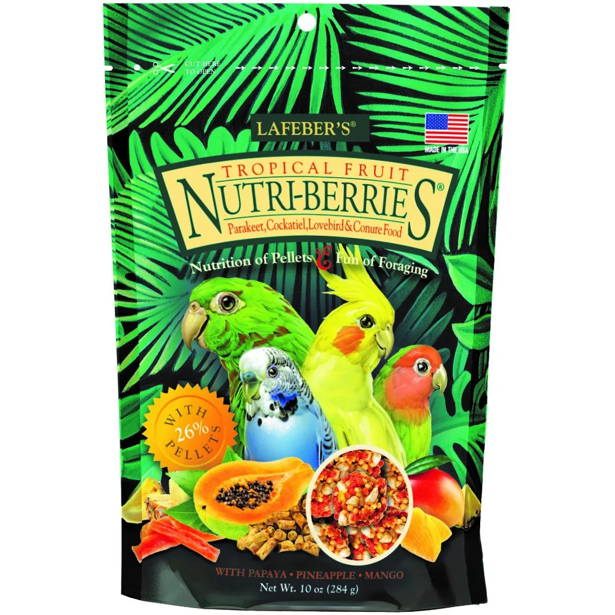 Nutri-Berries lindude täissööt Tropical Fruit Cockatiel 284 g - Tootepilt 1