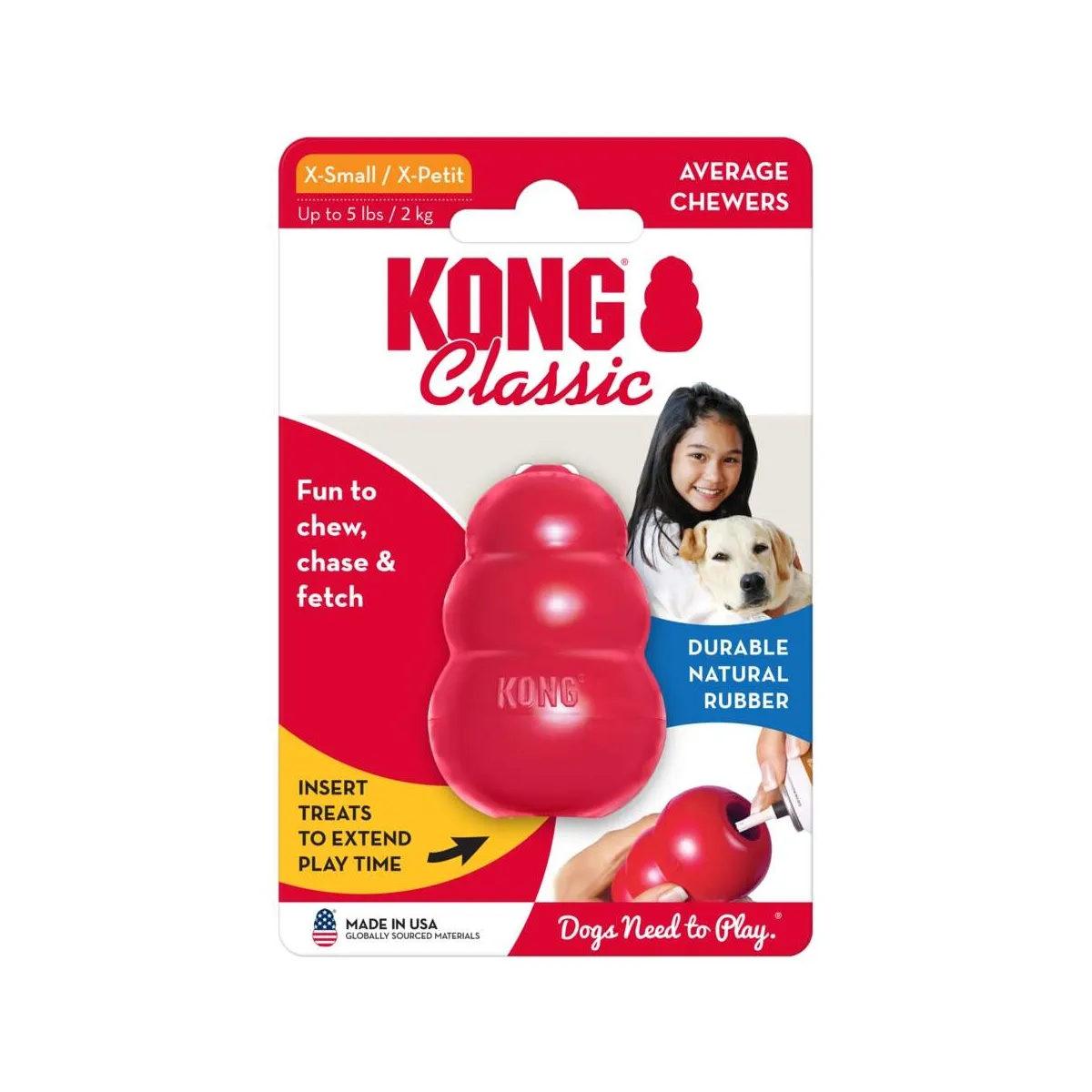 KONG Classic täidetav mänguasi, XS, punane - Tootepilt