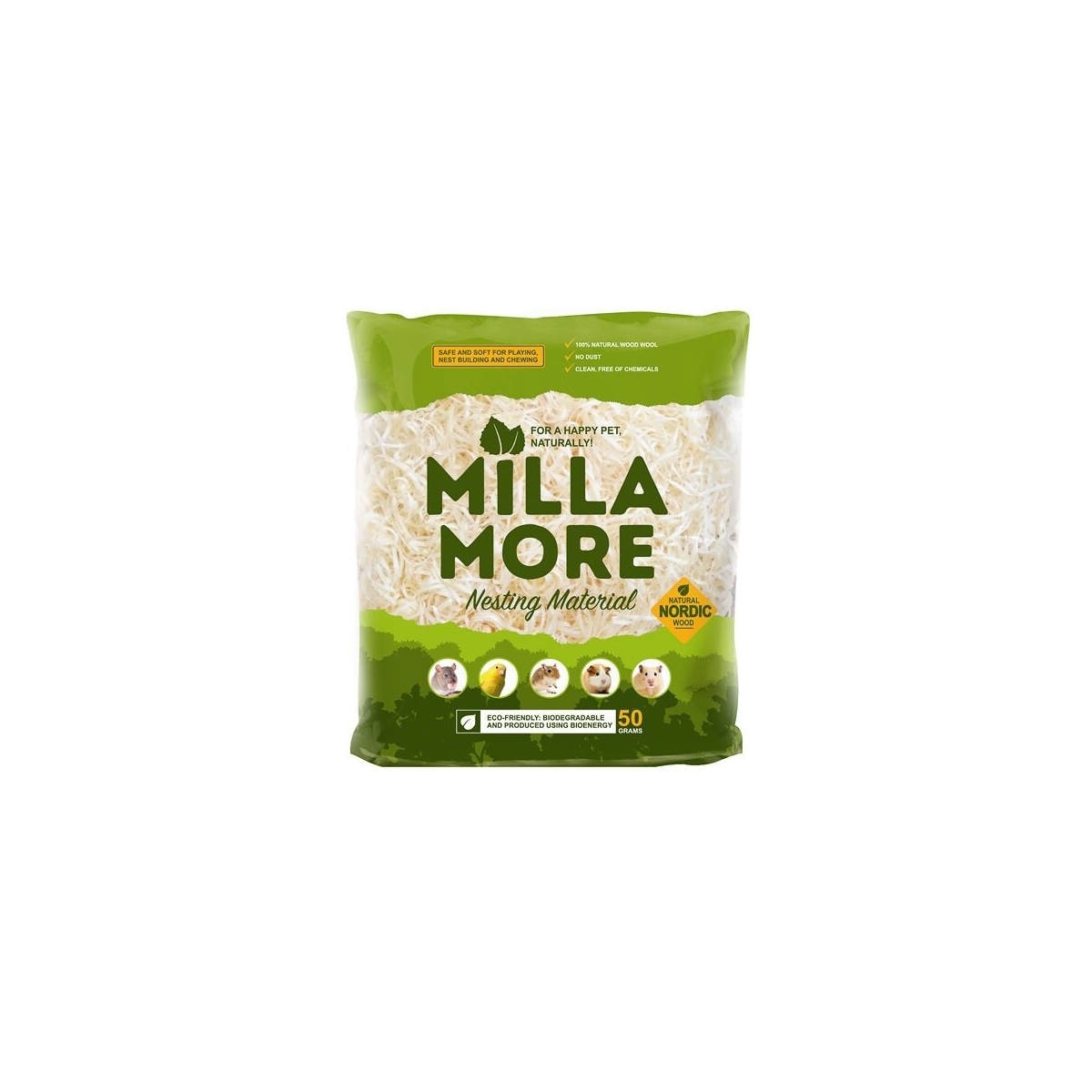 Millamore pesamaterjal närilistele ja lindudele, 50 g