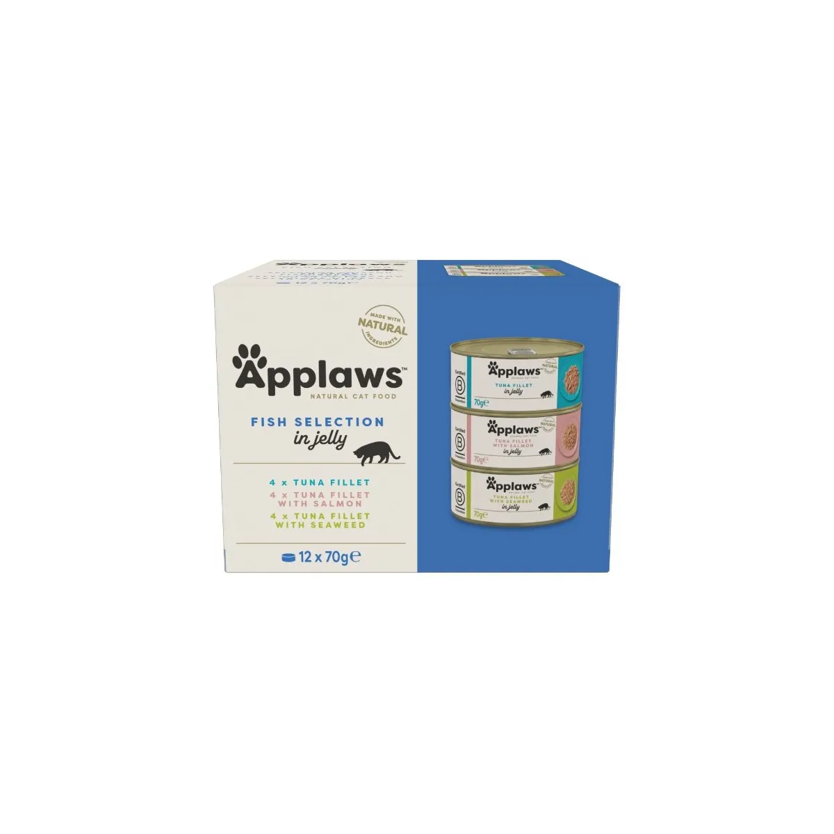 Applaws kassikonservide multipakk, kala želees, 12 x 70 g - Tootepilt