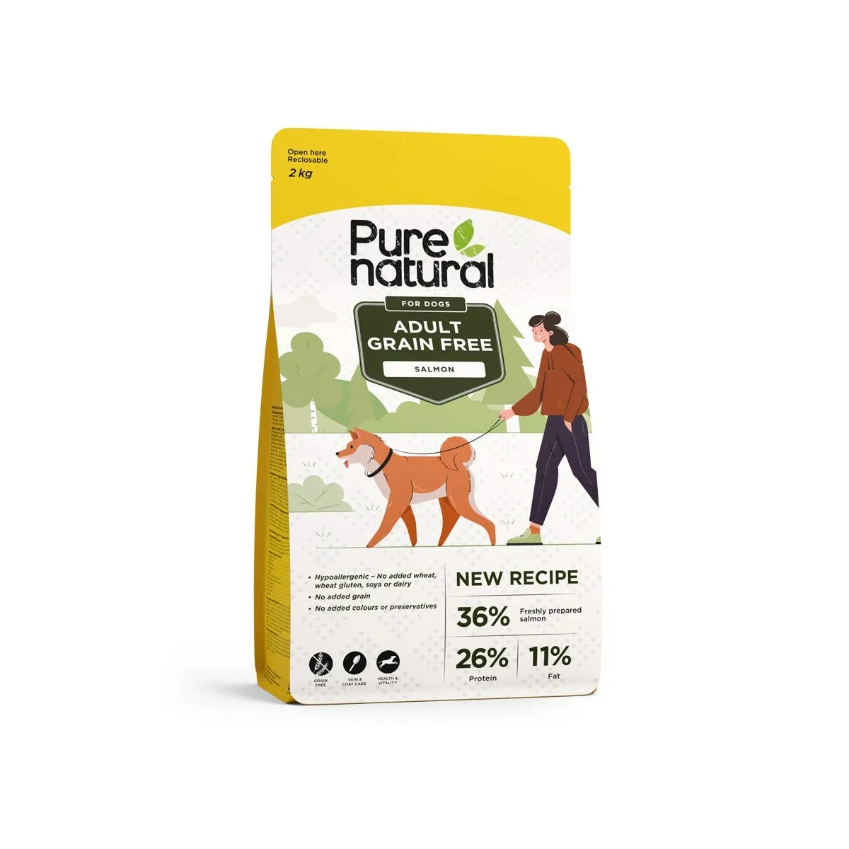 Purenatural koera kuivtoit, lõhe, teraviljavaba, 2 kg - Tootepilt 1