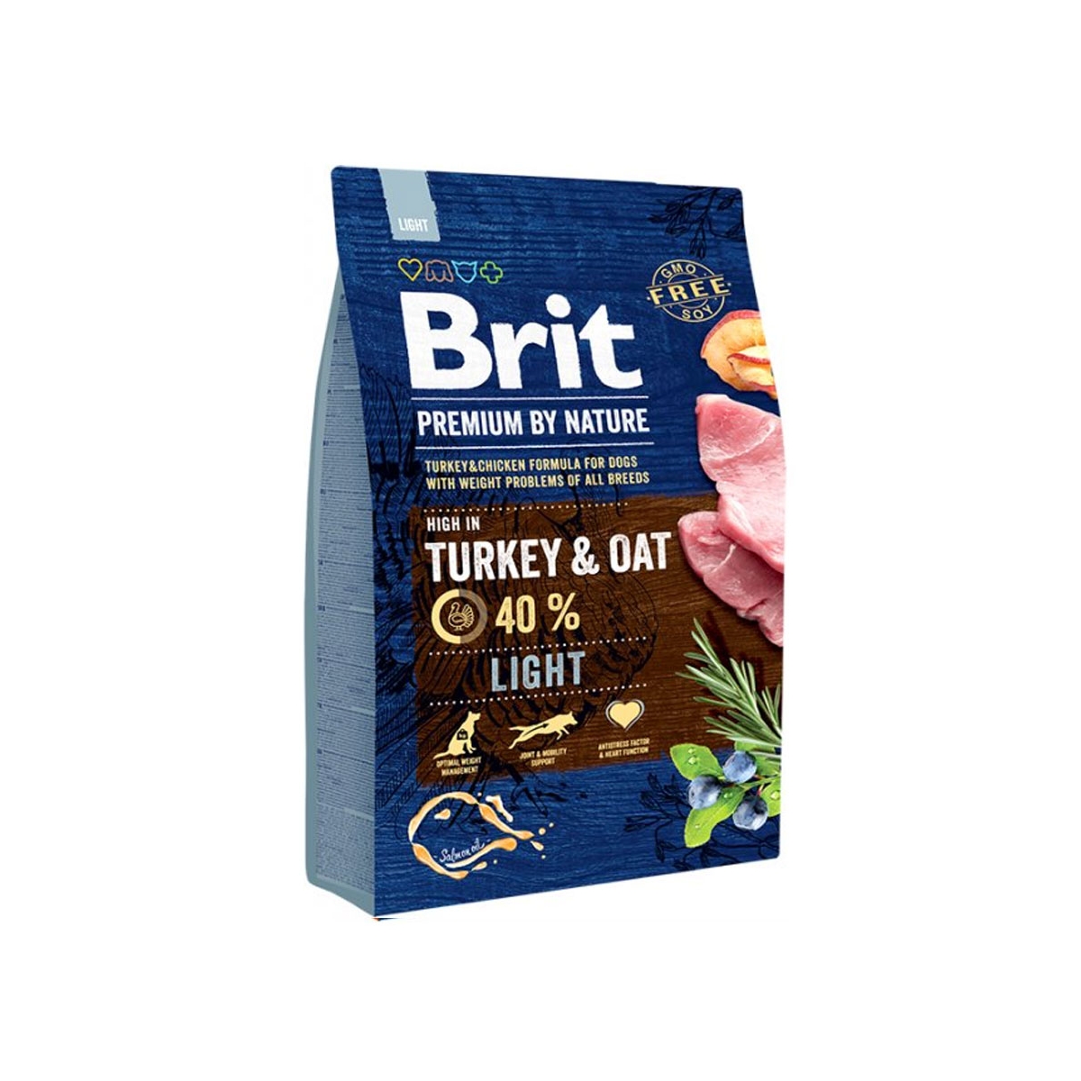 Brit Premium Light koeratoit, kalkun ja kaer 3 kg - Tootepilt 1