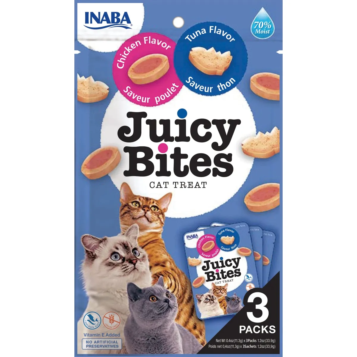 Churu Juicy Bites kassi maius, kana/tuunikala, 3 tk - Tootepilt