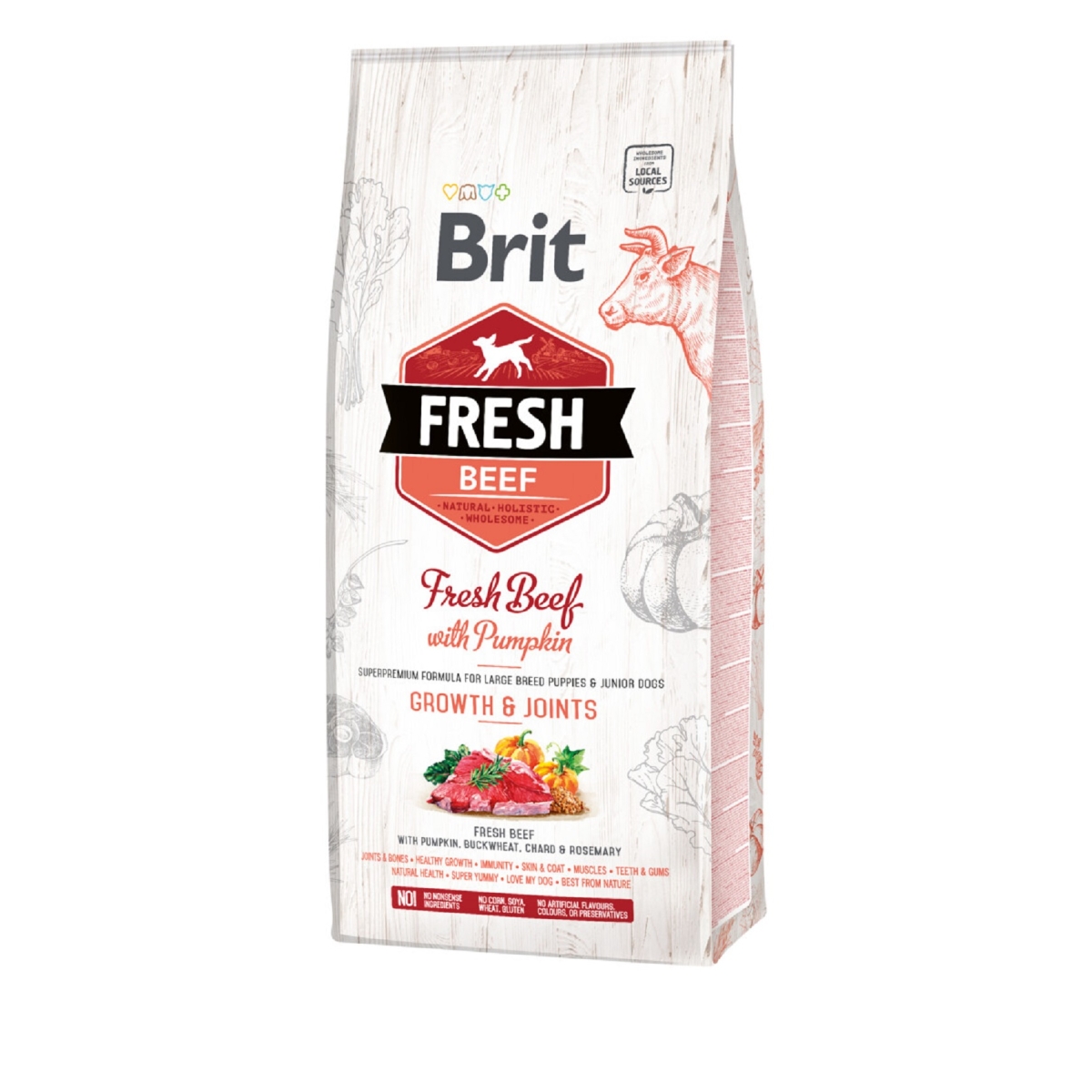 Brit Fresh kuivtoit suurt tõugu kutsikale, veis/kõrvits, 12 kg - Tootepilt