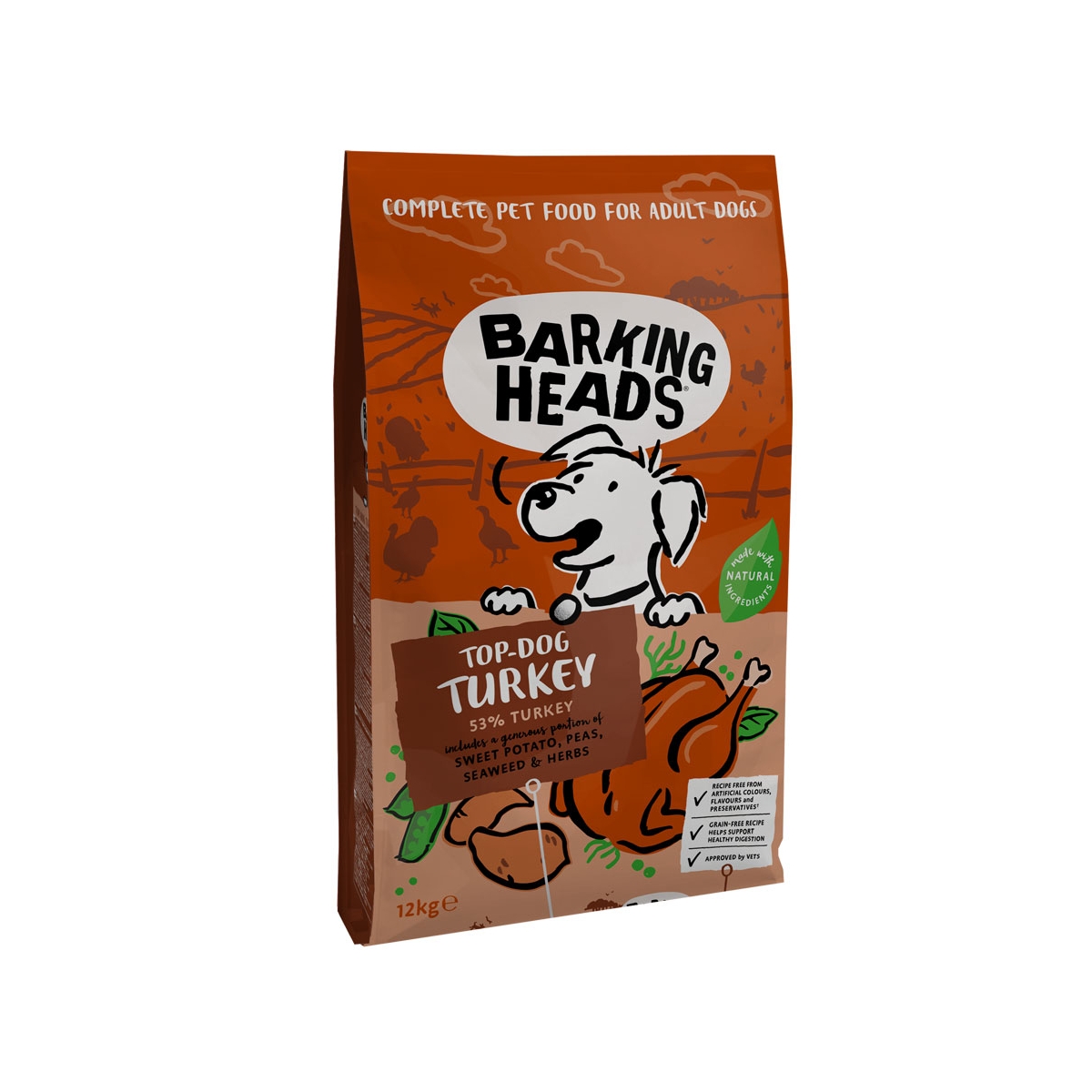 Barking Heads Top Dog Turkey koeratoit 12 kg