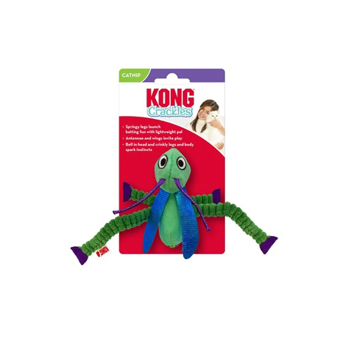 KONG Crackles Grasshopper kassi mänguasi - Tootepilt 1