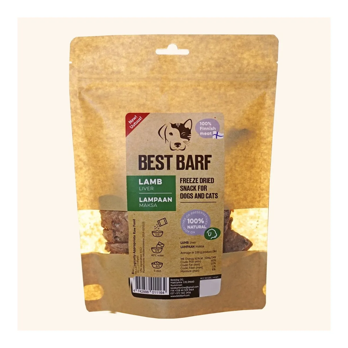 Best Barf külmkuivatatud maius, lamba maks 50 g - Tootepilt 1