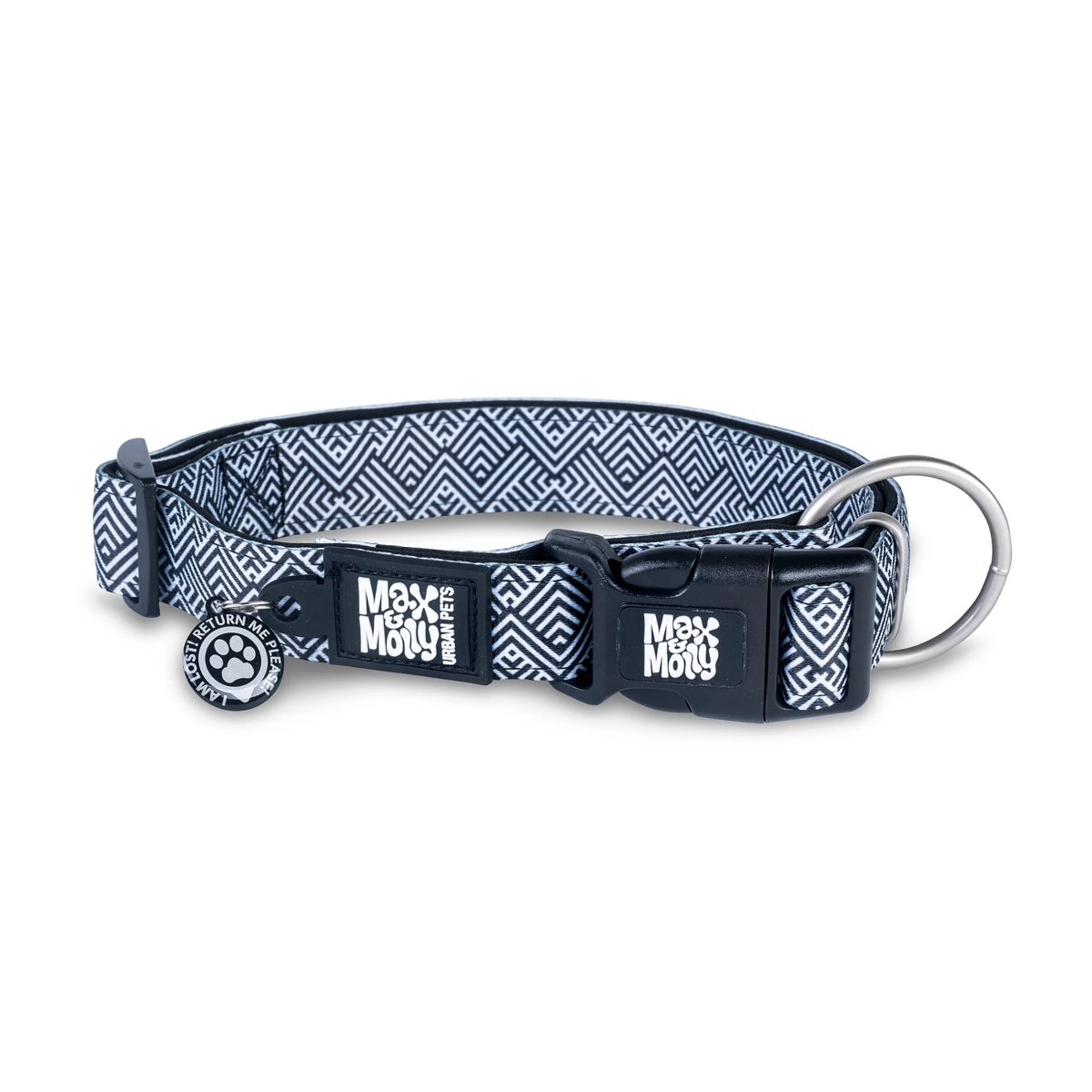 Max&Molly koera kaelarihm Smart ID Mykonos L 39-62cm, must - Tootepilt