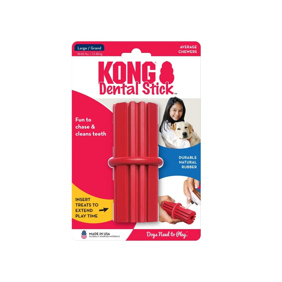KONG Dental Stick, kummist, L, punane - Tootepilt