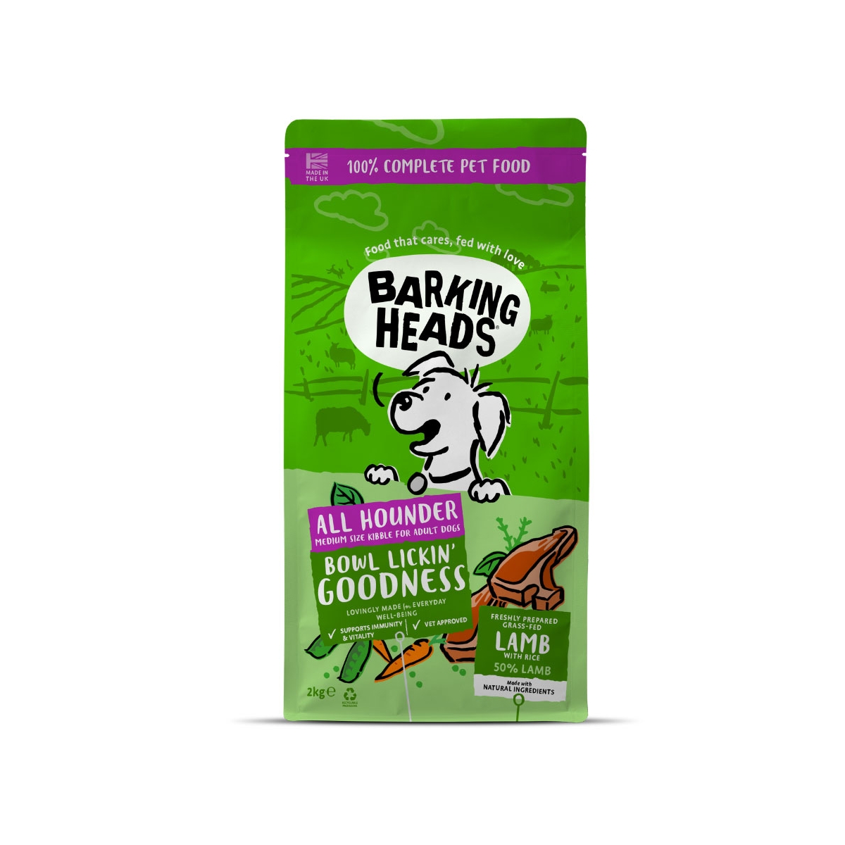 Barking Heads Bowl Lickin Goodness koera kuivtoit lambalihaga, 2 kg - Tootepilt 1