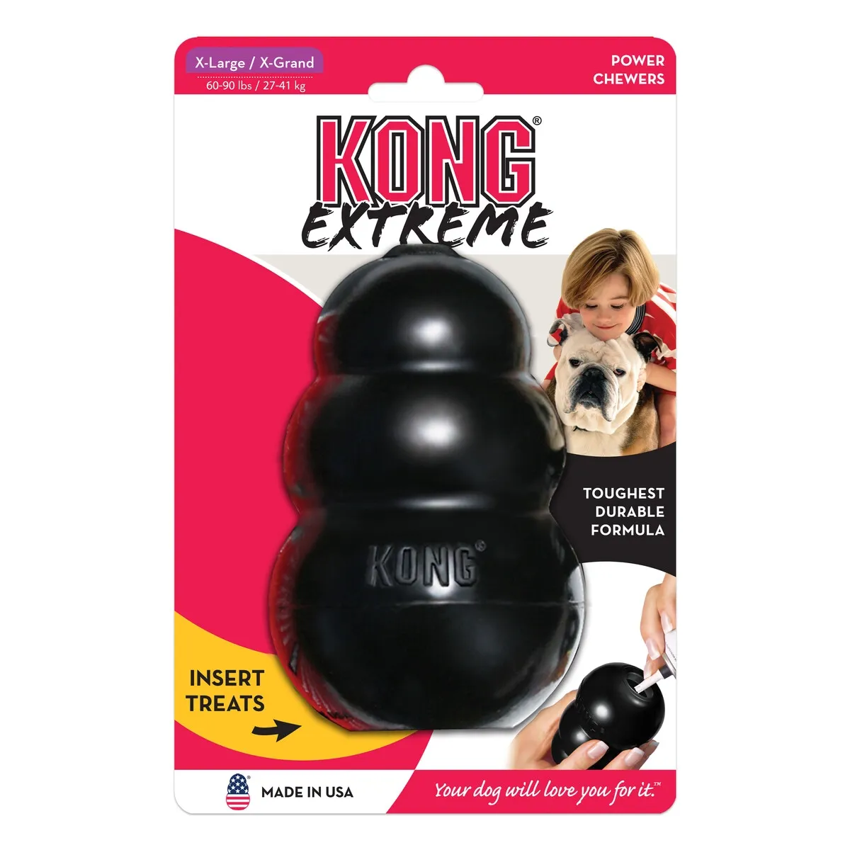 KONG Extreme täidetav koera mänguasi L, must - Tootepilt