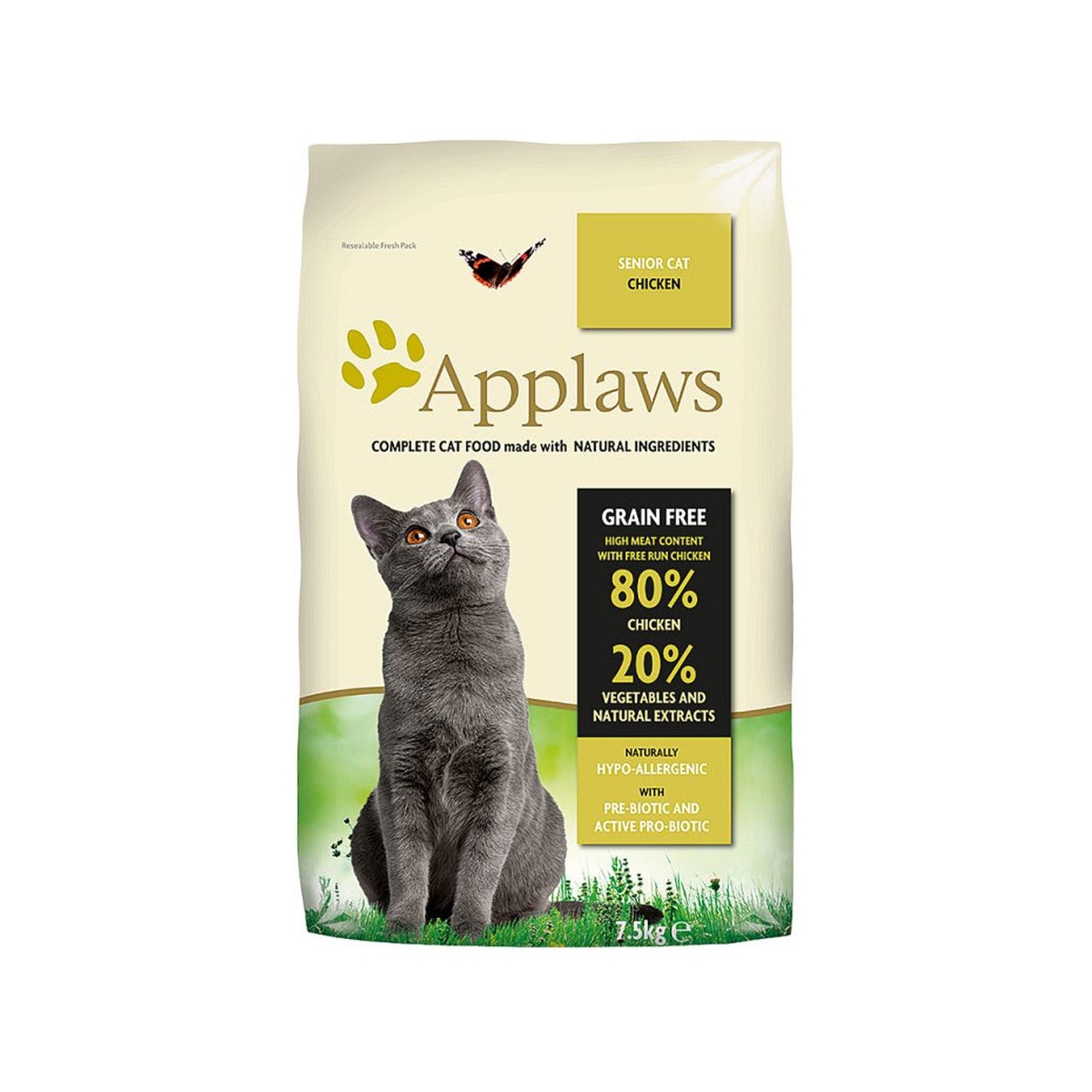 Applaws Senior kuivtoit kassidele, kanalihaga, 7.5 kg