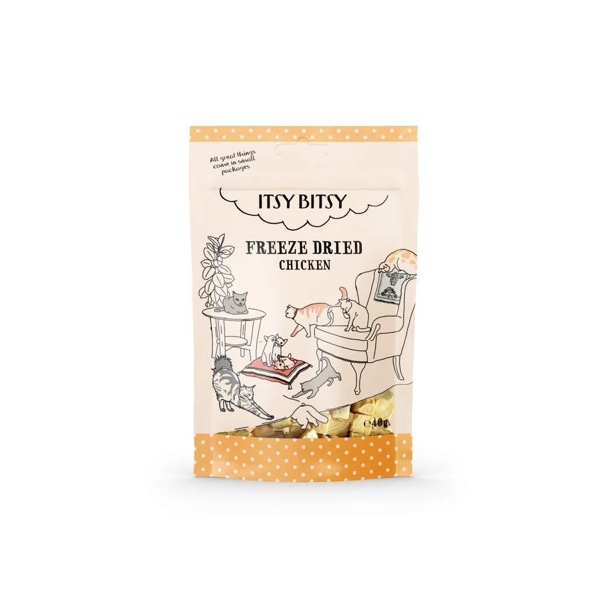 ItsyBitsy külmkuivatatud maius kassile, kana, 40 g - Tootepilt