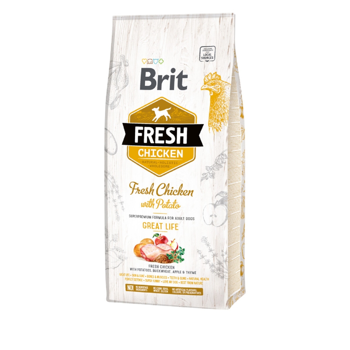 Brit Fresh koera kuivtoit, kana/kartul, 12 kg - Tootepilt