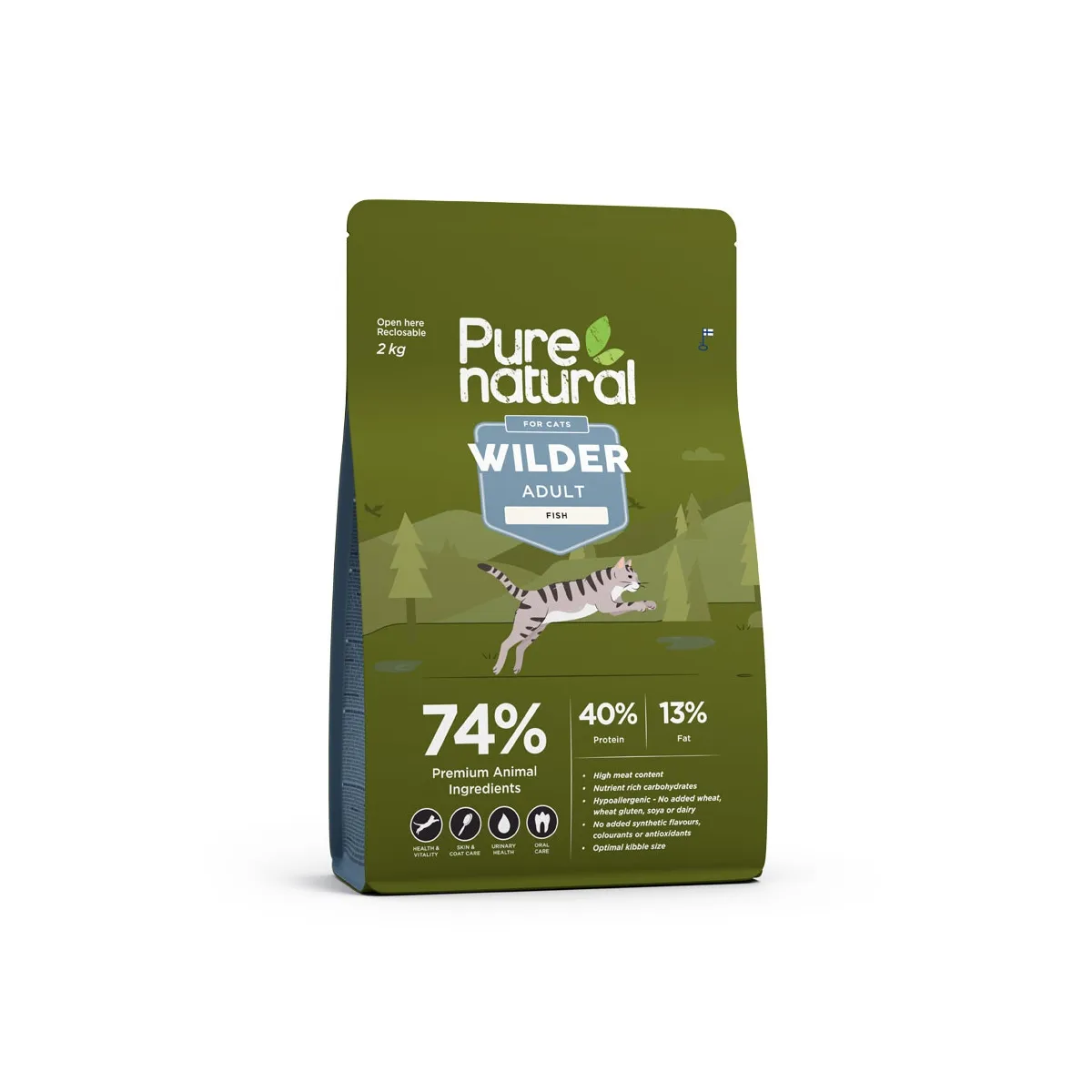 Purenatural Wilder kassi kuivtoit, kala, 2 kg - Tootepilt