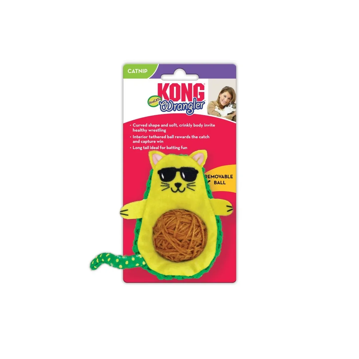 KONG Wrangler AvoCATo, mänguasi kassidele - Tootepilt 1