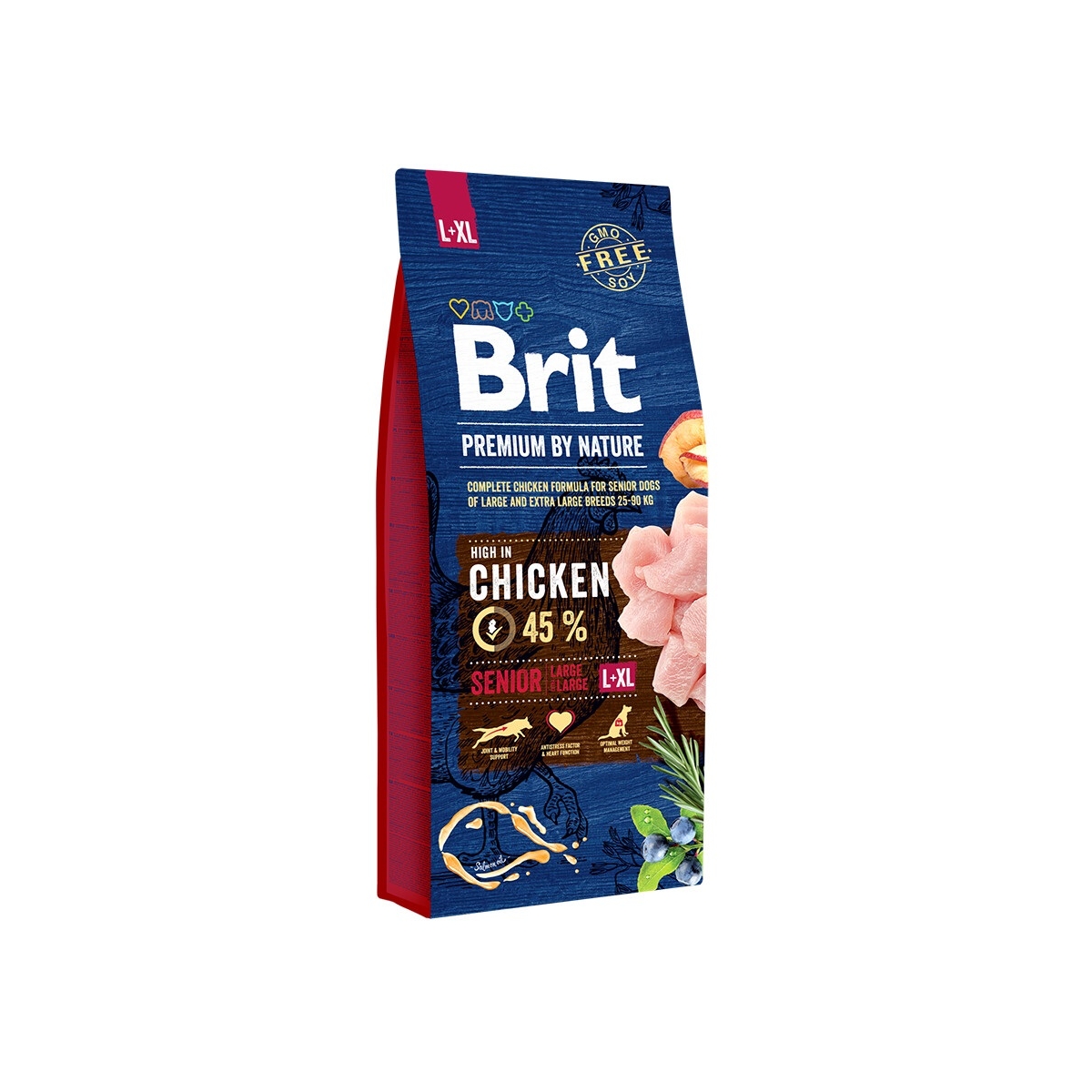 Brit Premium Senior koera kuivtoit, L+XL, kana, 15 kg - Tootepilt