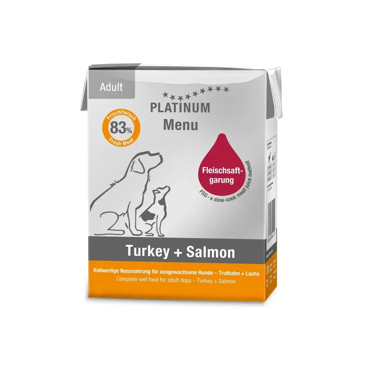 Platinum Menu konserv koerale, kalkuni ja lõhega 375 g - Tootepilt 1