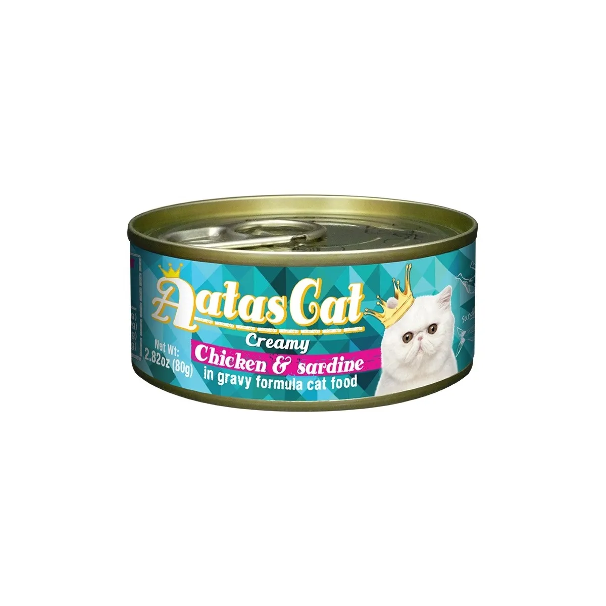 Aatas Creamy konserv kassidele, kana ja sardiiniga 80 g - Tootepilt