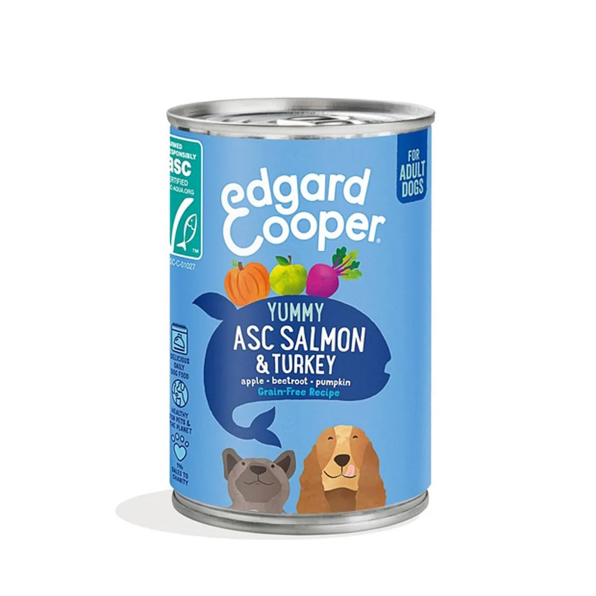 Edgard Cooper konserv koerale lõhe ja kalkuniga 400 g - Tootepilt