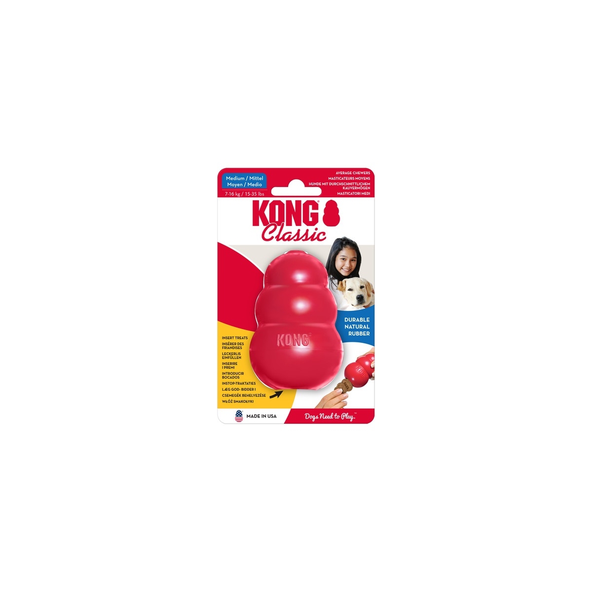 Kong Classic täidetav mänguasi, M, punane